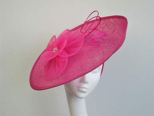 Cerise / Fuschia Pink Saucer Fascinator 