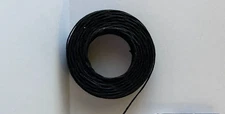 Waxed LINEN CORD lacing 5-cord rug braiding weaving twine ~ black ~ 25yd
