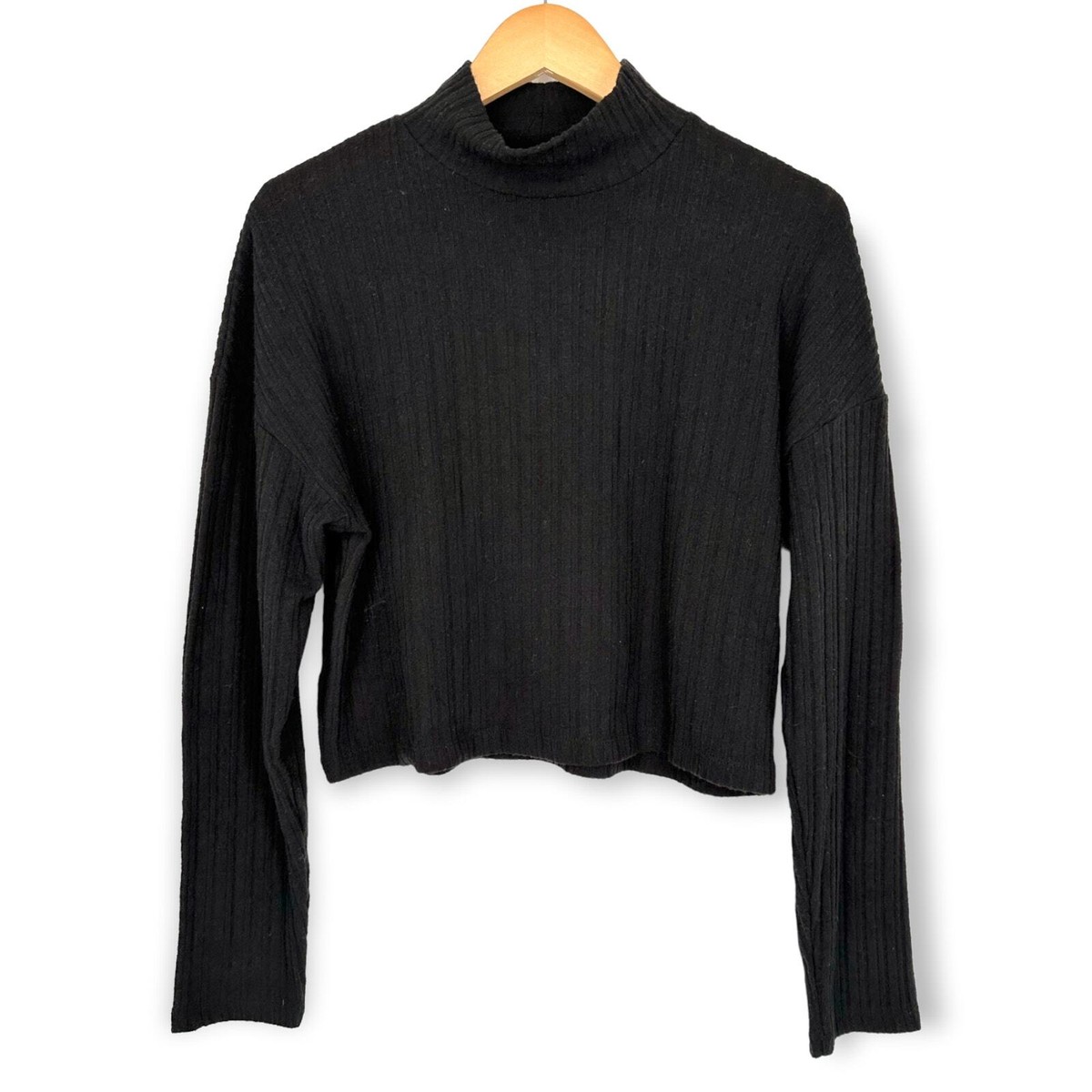 8YARDS Women’s RIB MOCK 2G TOPSHOP | Size 8 | Mock Neck Rib Top In Black | New With Tags