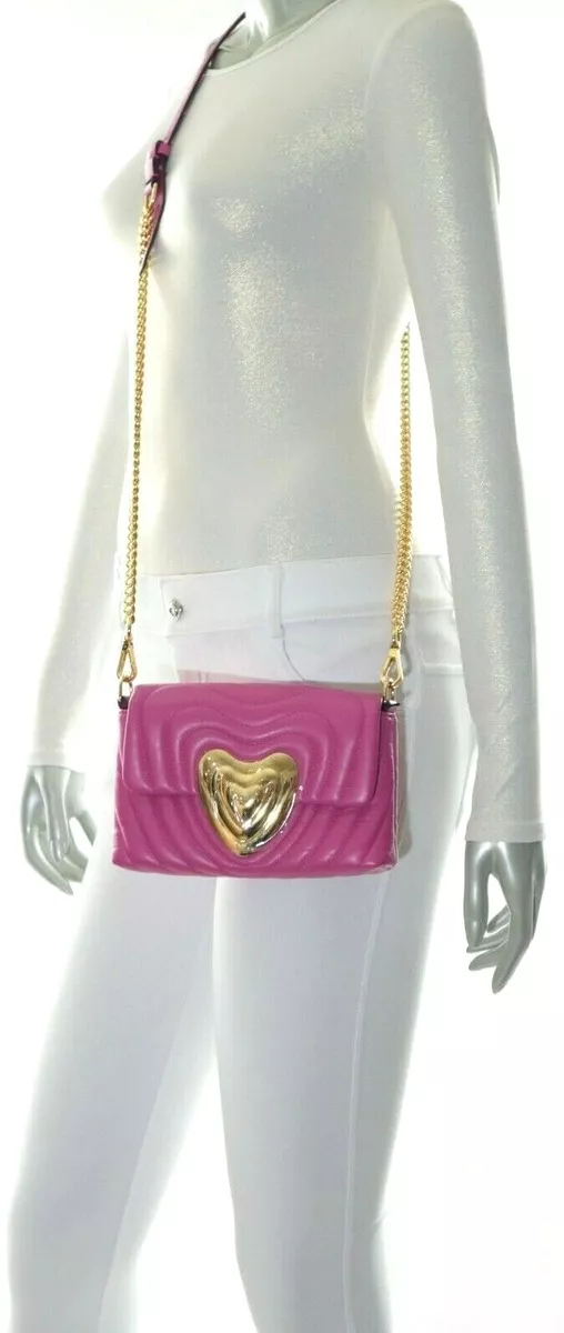 Escada Small Leather Quilted Heart Clutch Shoulder Bag Berry | eBay