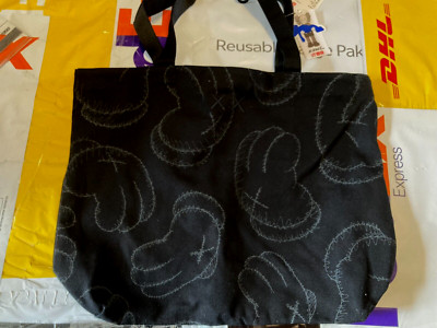 KAWS UNIQLO Tote Bag BLACK  Many kaws items on SALE NOW