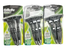 Lot Of 3 Gillette Mach 3 Sensitive Disposable. 9 Total