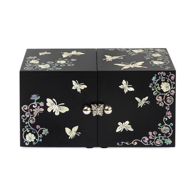 Korean Traditional Mother of Pearl Double Jewelry Box BUTTERFLY Special