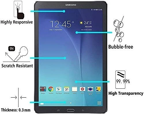 2x CLEAR Screen Protector Covers for Samsung Galaxy Tab E 9.6 Inch SM-T560 T565 - Image 2 of 4
