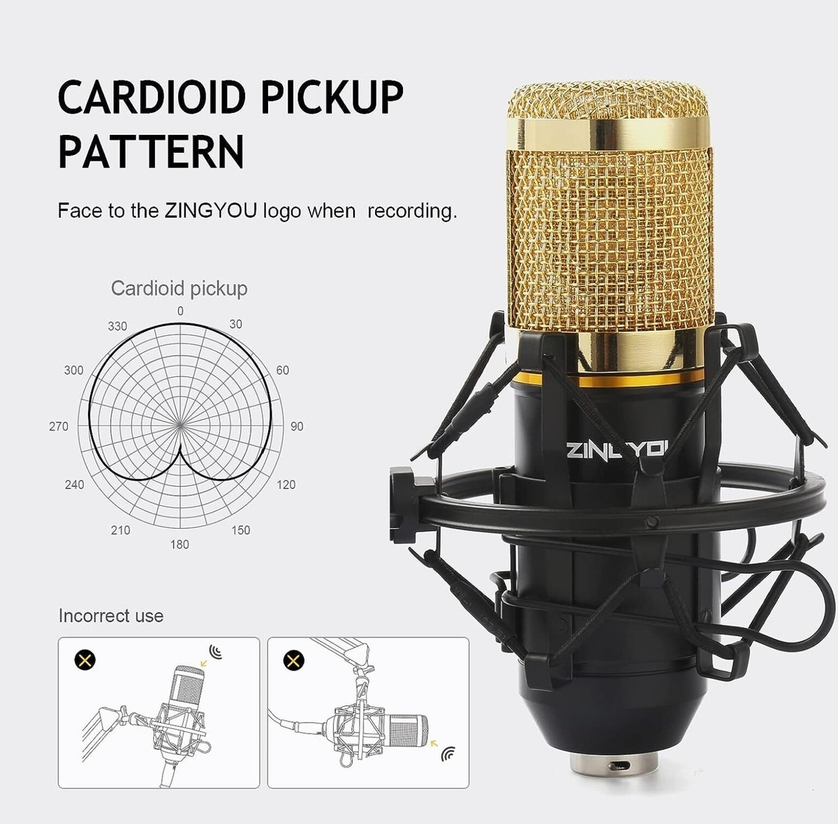 micoページ ZINGYOU Condenser Microphone Bundle BM-800 Mic Kit with Adjustable