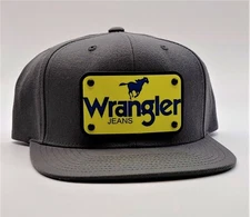 Wrangler Jeans Hat, Metal Patch,Decky, Flat Bill, Snapback 