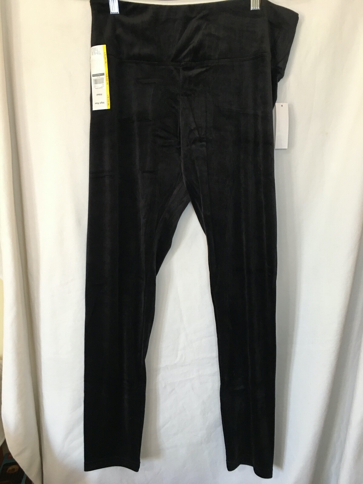 New Time and Tru High Rise Women Velour Leggings Fitted Black Many