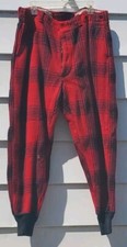 Vintage Mens Hunting Pants Red Black Plaid Wool No Size Or Brand Tags