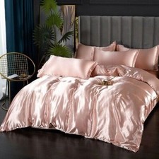 Bedding Set with Duvet Cover Bed Sheet Pillowcase Luxury Bedsheet Solid Color