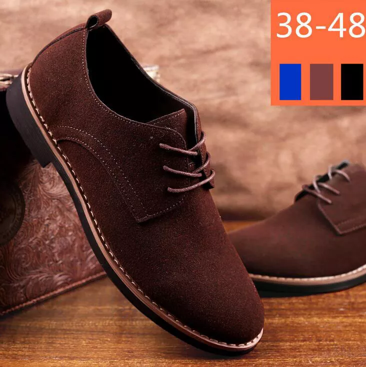 Chaussures habillées formelles pour hommes en cuir daim Oxfords affaires  plat ca