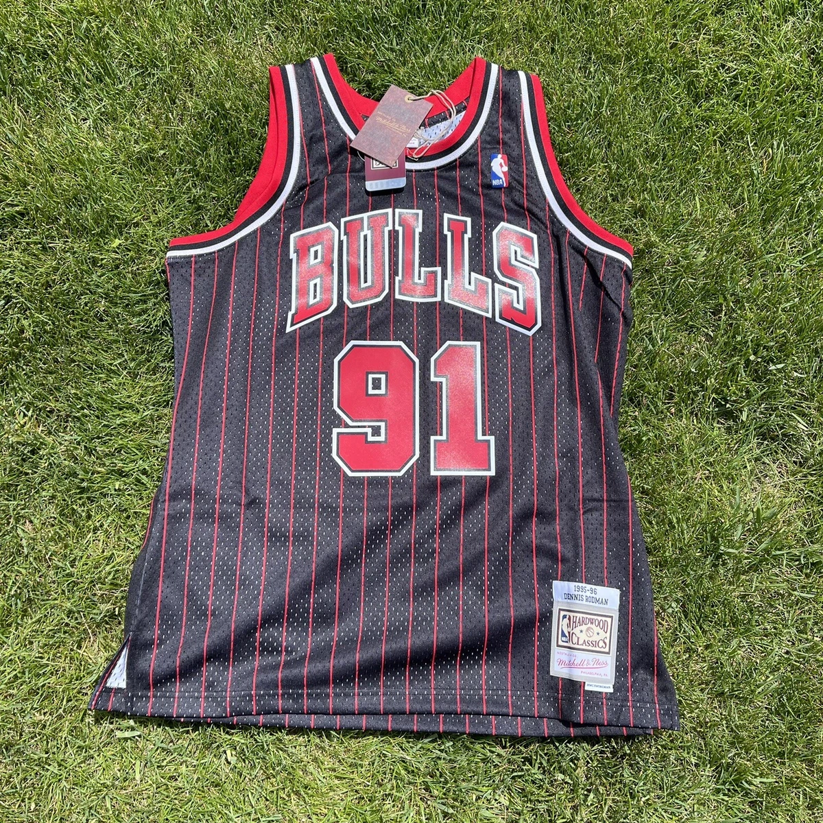 Dennis Rodman Chicago Bulls Mitchell & Ness Black Hardwood Classics 1995-96  Swingman Jersey