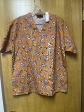 Thanksgiving Turkey V-neck Scrub Top S 2 4