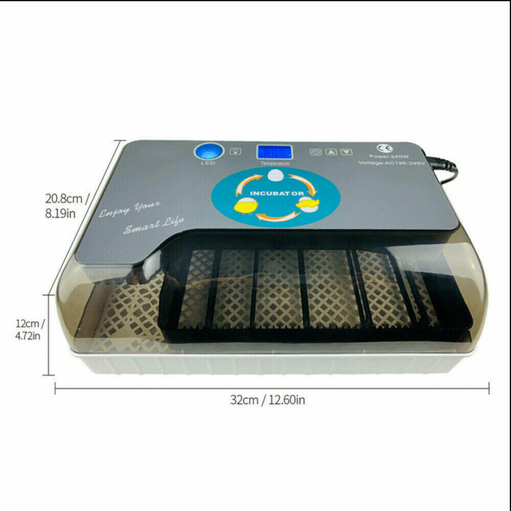 12Eggs Fully Automatic Incubator Digital Poultry Hatcher ...