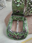B.B. Simon Green Swarovski Crystal Studded Leather Belt  — photo 4