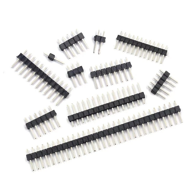 5 conectores de PCB de placa de pan de 2,54 mm de cabezal macho color 40 pines fila simple/doble Foto 3 de 4
