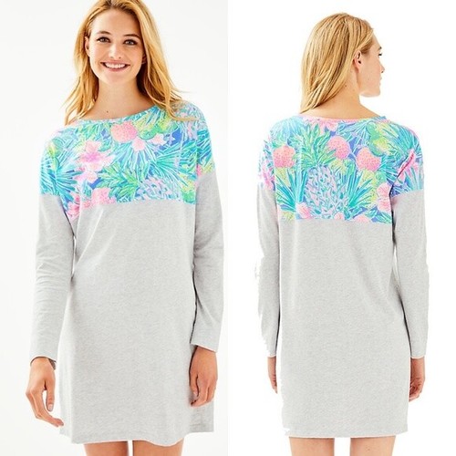 New Lilly Pulitzer Finn Gray Printed 