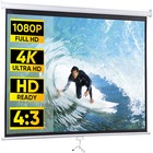 72' Diagonal Projector Screen Indoor Home Theater Projection Screen Black