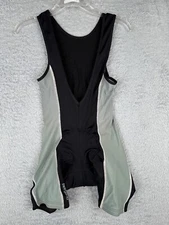 Bergamo Bib Shorts Cycling Womens Medium Black Teal Nylon Spandex Blend Padded