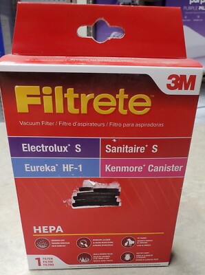 filtrete filter fits electrolux s eureka hf-1 sanitaire s kenmore canister vac