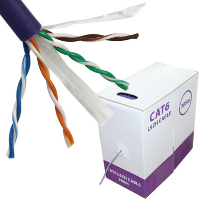 305 m CAT6 Netzwerk Ethernet Kupferkabel raucharm LSZH LSOH LS0H Rolle Trommel