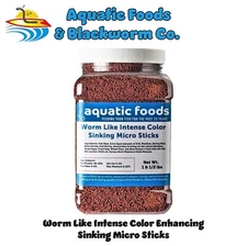 Worm Like Intense Color Enhancing Sinking Micro Sticks for All Fish. Jar