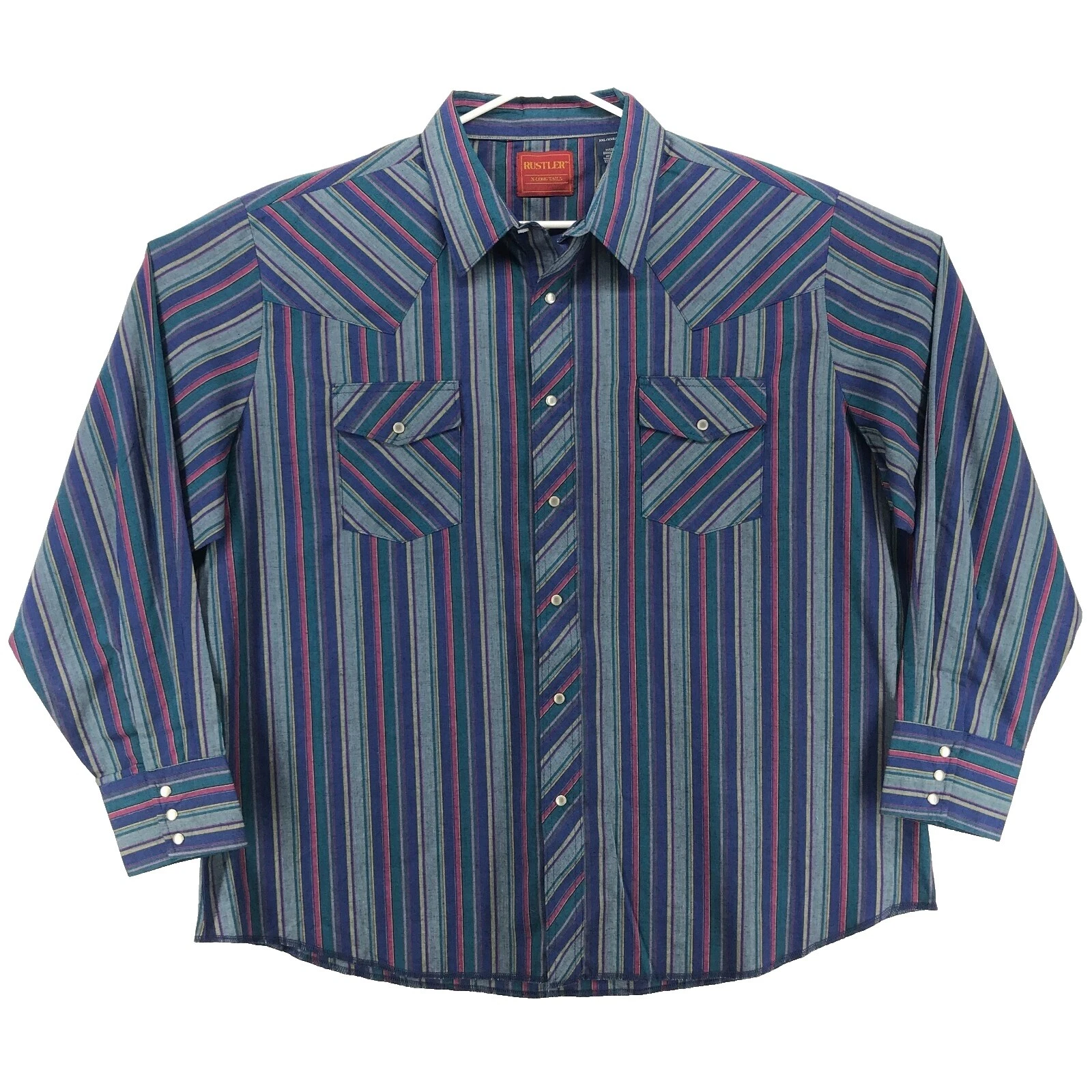 Botón Casual occidental Rustler a Rayas-Down Shirts for Men