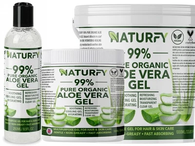 NATURFY Aloe Vera Gel 100% Pure Natural Organic Multipurpose Soothing Hair & Skin Face