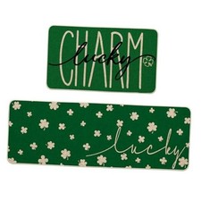 Charm Lucky Shamrock St. Patrick's Day Kitchen Mats 17" x 29" /17" x 47" Green