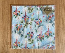 Vtg Dennison 1940s 50s Xmas Wrapping Paper NOS Unused MCM Candle Ornament