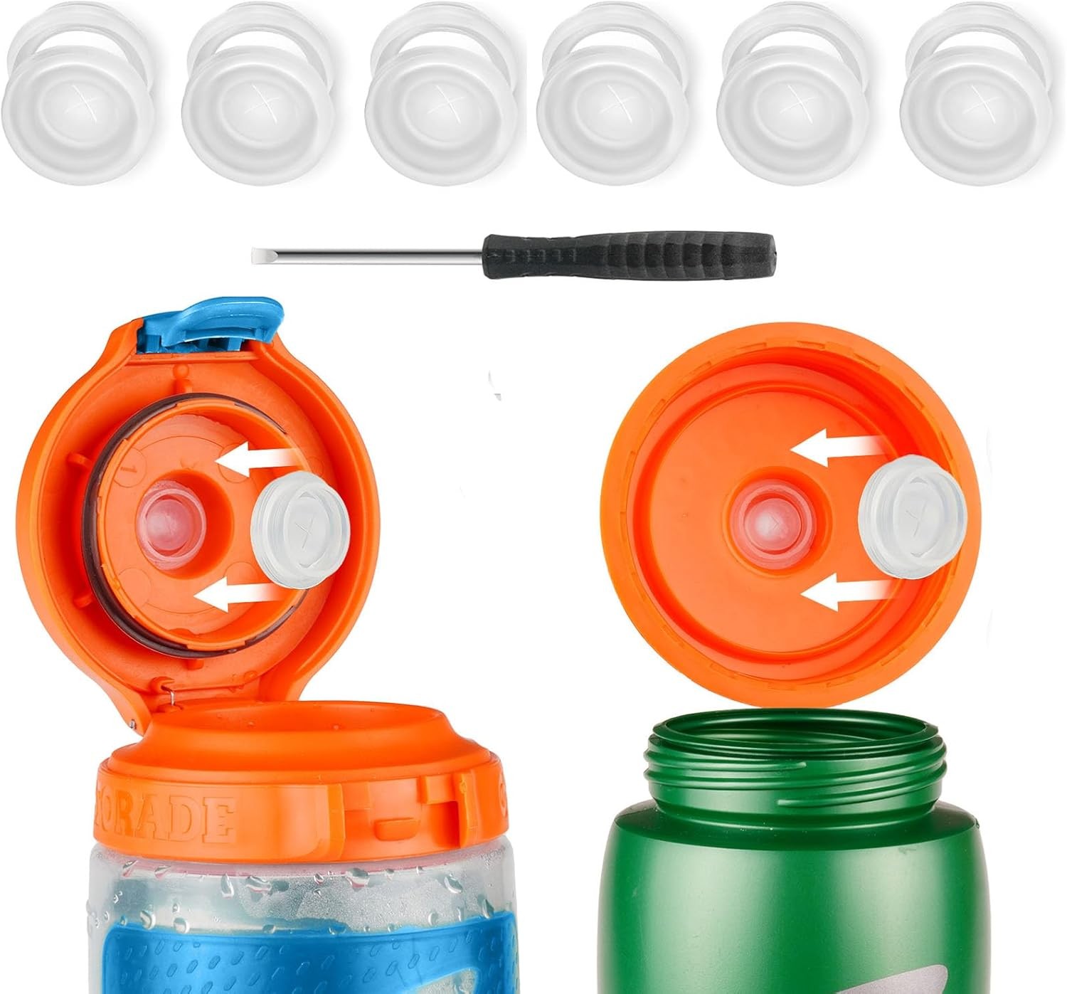 Dispensing Valves Compatible with Gatorade Water Bottle - Wh