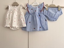 Baby Girls Up To 1 Month Summer Outfit Set Bundle Dress Fruit Cherries Matalan