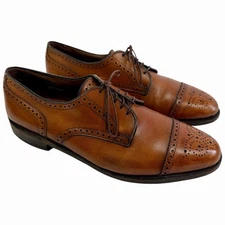 Allen Edmonds Sanford Oxford Shoe Mens 10.5 Walnut Brown Leather Cap Toe