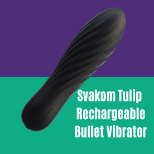Svakom Tulip Black Bullet Vibrator Sex Toy Compact Targets Clitoral G-spot