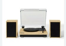 Crosley CR6043A Brio Turntable Shelf System with Speakers, AS SHOWN