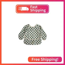 mushie Long Sleeve Baby Bib | Water Resistant Adjustable Fit for Ages 6-24 Month