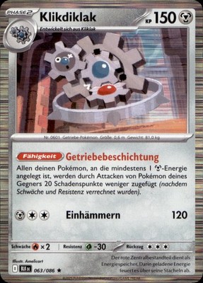 Pokemon Klikdiklak 063/086 BLK Holofoil DE SV: Black Bolt