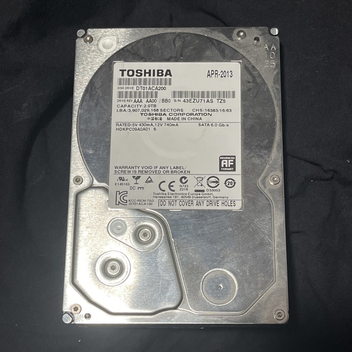 TOSHIBA DT01ACA200 2TB 7200 RPM INTERNAL 3.5