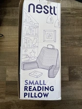 Nestl Cut Plush Striped Reading Pillow with Arms, Small - Navy Blue NEW