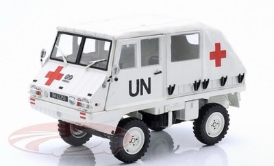 Steyr-Puch Haflinger United Nations white 1:18 Schuco Diecast Model Car