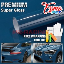 Essmo Pet Super Gloss Azure Blue Car Vehicle Vinyl Wrap Decal Sheet Like Paint