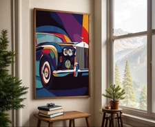 Rolls-Royce Matte Vertical Posters, Classic Car Artwork, Luxury Car Lover Gift