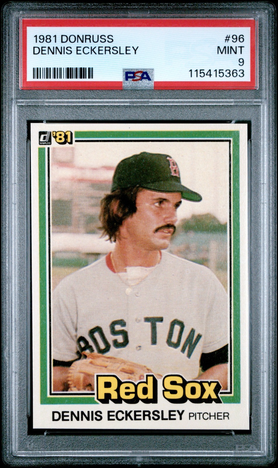 PSA 9 MINT 1981 DONRUSS DENNIS ECKERSLEY #96 RED SOX 15363 B131