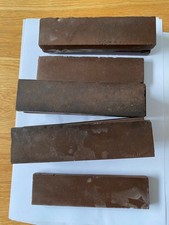 Victorian reclaimed encaustic floor hall tile choc brown border geometric