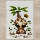 Money Tree Alien with Butterfly Friend ACEO Original Art Card OOAK Sci Fi Cute — photo 1