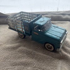 Vintage Tonka Farms Stake Truck Teal, 1960-61 Pressed Steel Toy. All Original