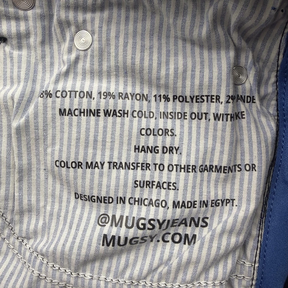 Pantalones de mezclilla Mugsy para hombre 34*x30 negros con tintas de calamar elásticos calce ajustado informales Foto 3 de 4