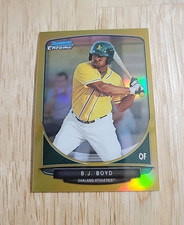 2013 Bowman Chrome Mini BJ BOYD Gold Refractor /50 #242 Oakland A's SP