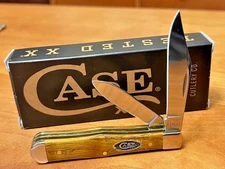 Case XX USA Yellow Curly Oak 47129 Stainless Swell Center Jack Pocket Knife