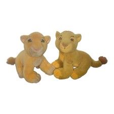 Vintage LION KING Plush SIMBA  Nala Cub 8" Disney Store Stuffed Animal Toys