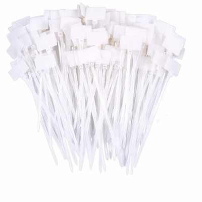 200 PCS Nylon Cable Marker Ties Self-Locking Cord Tags Write-On Wire Zip Mark